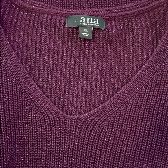 a.n.a Oversized Dark Plum Cable Knit Sweater- size XL - Picture 11 of 12